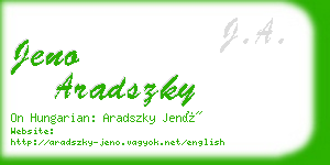 jeno aradszky business card